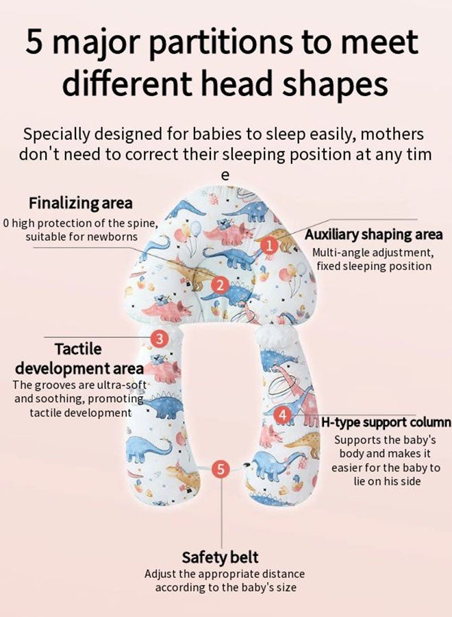 Vixplorn Baby Head Shaping Pillow, Baby and Toddler Bedding, Baby Memory Foam Pillow with Breathable Washable Protector, Suitable for 0-36 Months, Adjustable Height, with 2 Removable Fixing Columns - Image 5