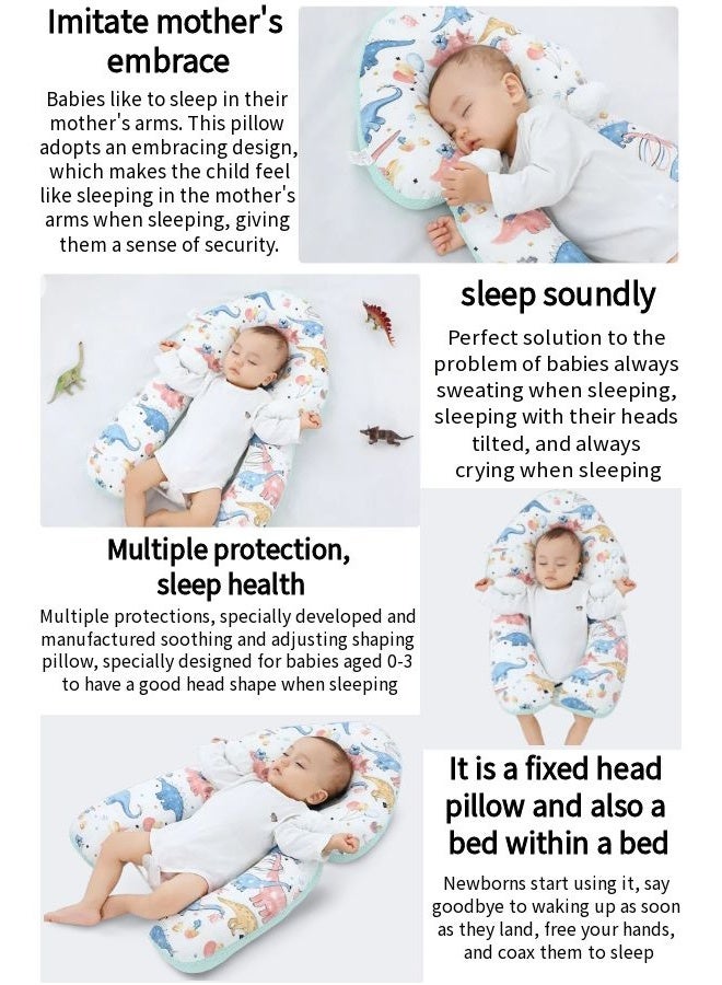 Vixplorn Baby Head Shaping Pillow, Baby and Toddler Bedding, Baby Memory Foam Pillow with Breathable Washable Protector, Suitable for 0-36 Months, Adjustable Height, with 2 Removable Fixing Columns - Image 3