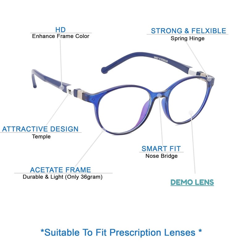 Vast Junior For Kids Age 6-10 yrs Eyeglasses For Eye Protection | Round - Image 4