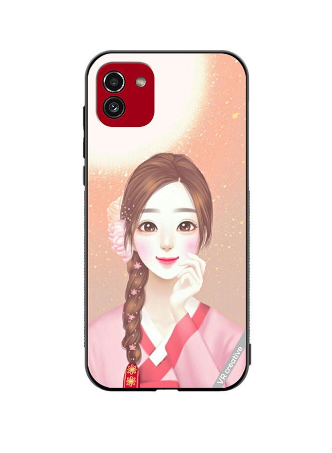 VR CREATIVE Protective Case Cover For Samsung Galaxy A03 Chinese Traditional Girl Design Multicolour - Image 1