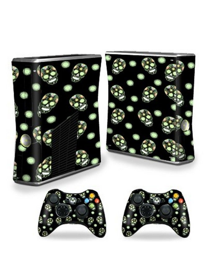 مايتي سكينز غلاف Mightyskins متوافق مع Xbox 360 S Slim + 2 وحدة تحكم، غطاء تغليف ملصق جلود جماجم متوهجة - Image 1