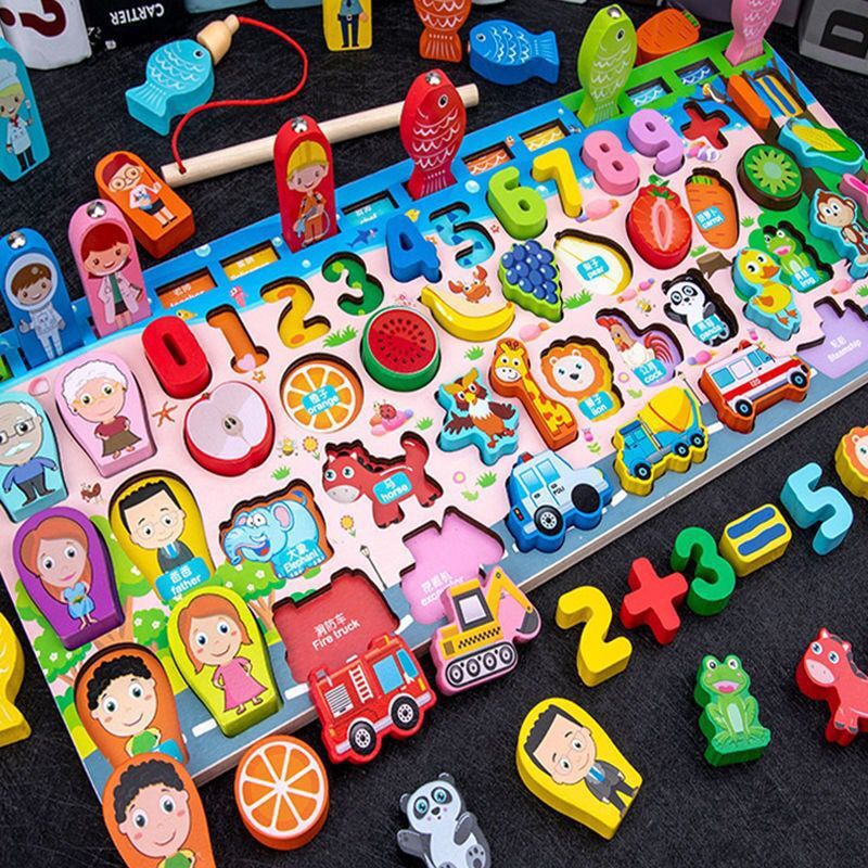 Magnetic Fishing Toys Young Children'S Intelligence Development Digital Assembled Building Blocks Enlightenment Early Education Boys And Girls - Image 1