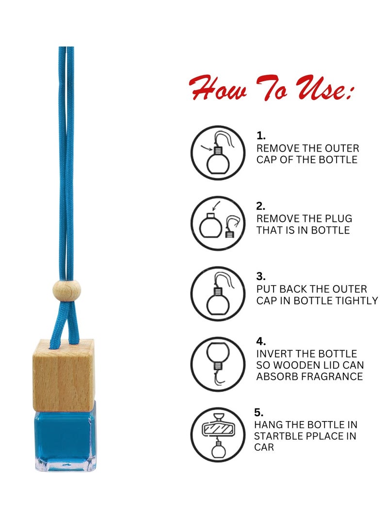 Generic - Ocean Fragrance Hanging Air Freshener with Wooden Cap – Long-Lasting Scent, Adjustable Cordb, - Image 1