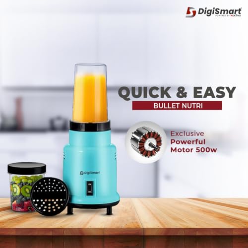 DIGISMART Mix Nutri Mixer Grinder With 2 Jar | 500 Watt | Surgical Stainless Steel Blades | Powerful Motor | Long Lasting Shock Proof Abs Body | Heavy Duty Motor with 2 Years Warranty - Image 3