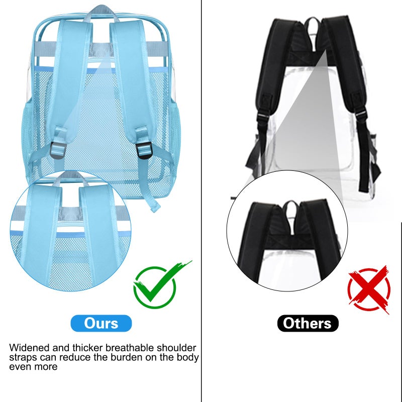 SDFGHG Clear Backpack,Sturdy Shape Heavy Duty Large Clear Backpack,Casual Daypacks (Blue) - Image 4