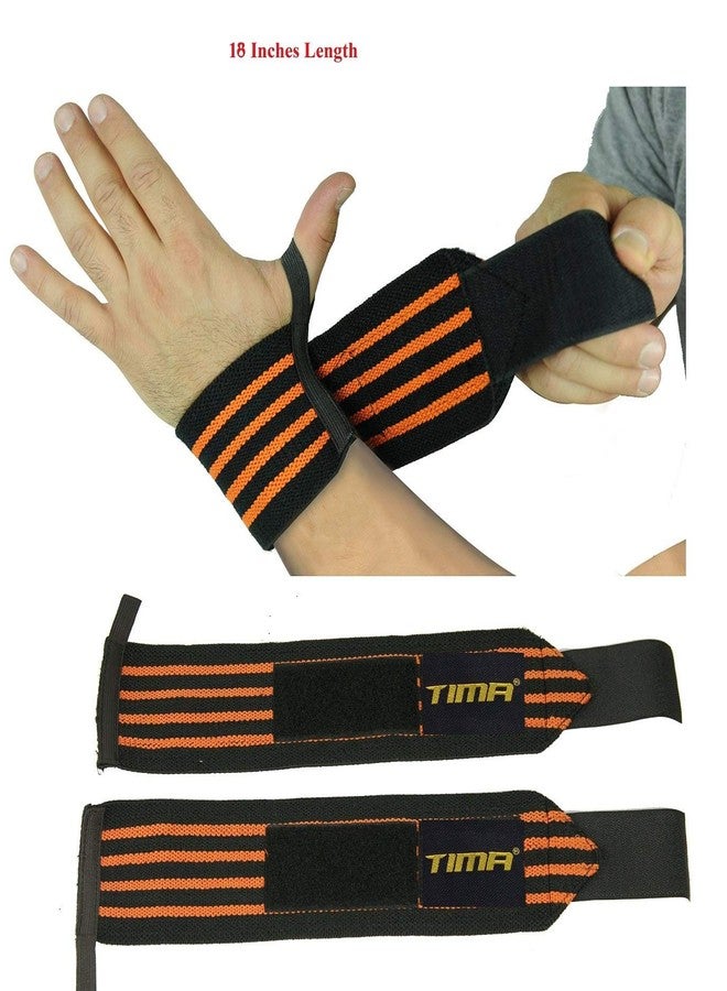 Tima Wrist Wraps 21" Professional Grade with Thumb Loops - Wrist Support Braces for Men & Women - Weight Lifting, Xfit, Powerlifting, Strength Training (Orange) - Image 5