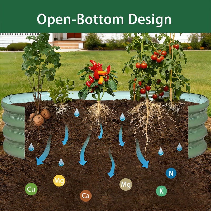 Gartist 2 Pack Raised Garden Bed Kits, 4x2x1FT Green Oval Galvanized Outdoor Planter Beds, Easy Assembly Metal Raised Bed for Vegetables, Flowers & Herbs - Image 5