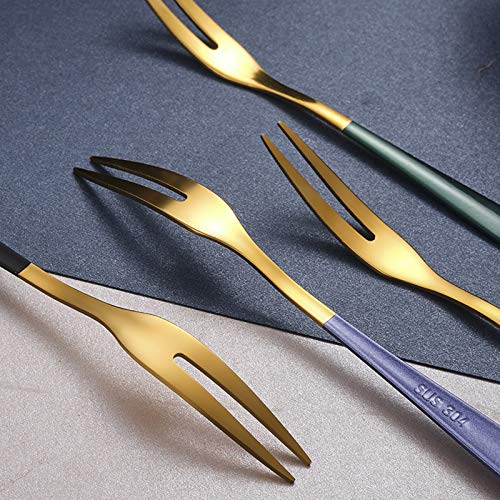 SHIDHMI Stainless Steel Fork Set for Dessert Cake Fruit Salad Appetizer, Small Food-Grade Pastry Forks Mirror Polished Reusable, Dishwasher Safe Silver Metal Forks for Home Kitchen Party Pack of 4 - Image 3