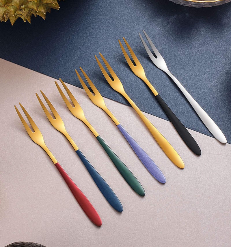SHIDHMI Stainless Steel Fork Set for Dessert Cake Fruit Salad Appetizer, Small Food-Grade Pastry Forks Mirror Polished Reusable, Dishwasher Safe Silver Metal Forks for Home Kitchen Party Pack of 4 - Image 4
