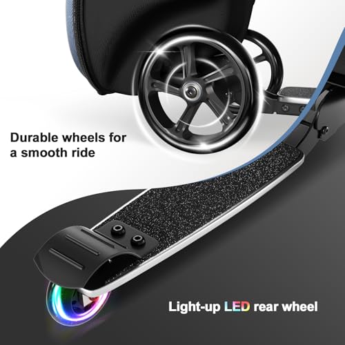 Baotree 2-in-1 Ride-On Scooter Suitcase, Scooter Luggage for Kids Ages 5-12, Foldable & Lightweight Carry with LED Light-Up Wheels - Image 3