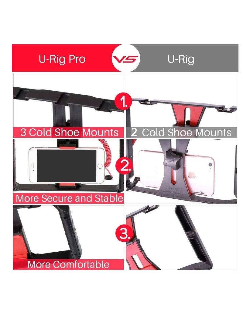 Smartphone Video Rig, Film Making Case, Phone Video with Stabiliser Grip, Tripod Mount for Videomaking, Filmmaker, Videomaker for iPhone X 8 Plus, Samsung - Image 4