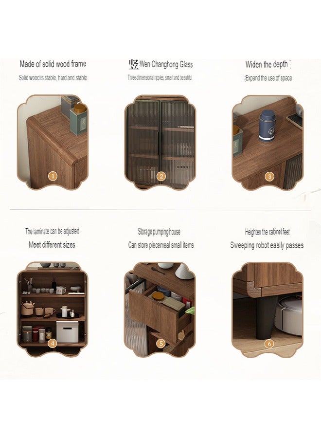 keke Modern Wooden Storage Kitchen Cabinet with Shelves for Living Room & Kitchen - Image 4