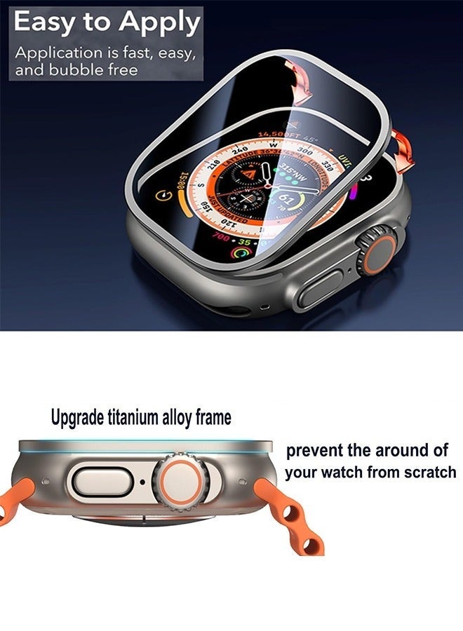 Arabest 2 Pack Apple Watch Ultra 2/ Ultra Screen Protector 49mm, 9H Tempered Glass + Titanium Alloy Frame, Keep Original Touch Sensitive Lightweight Protective Film iwatch - Image 5