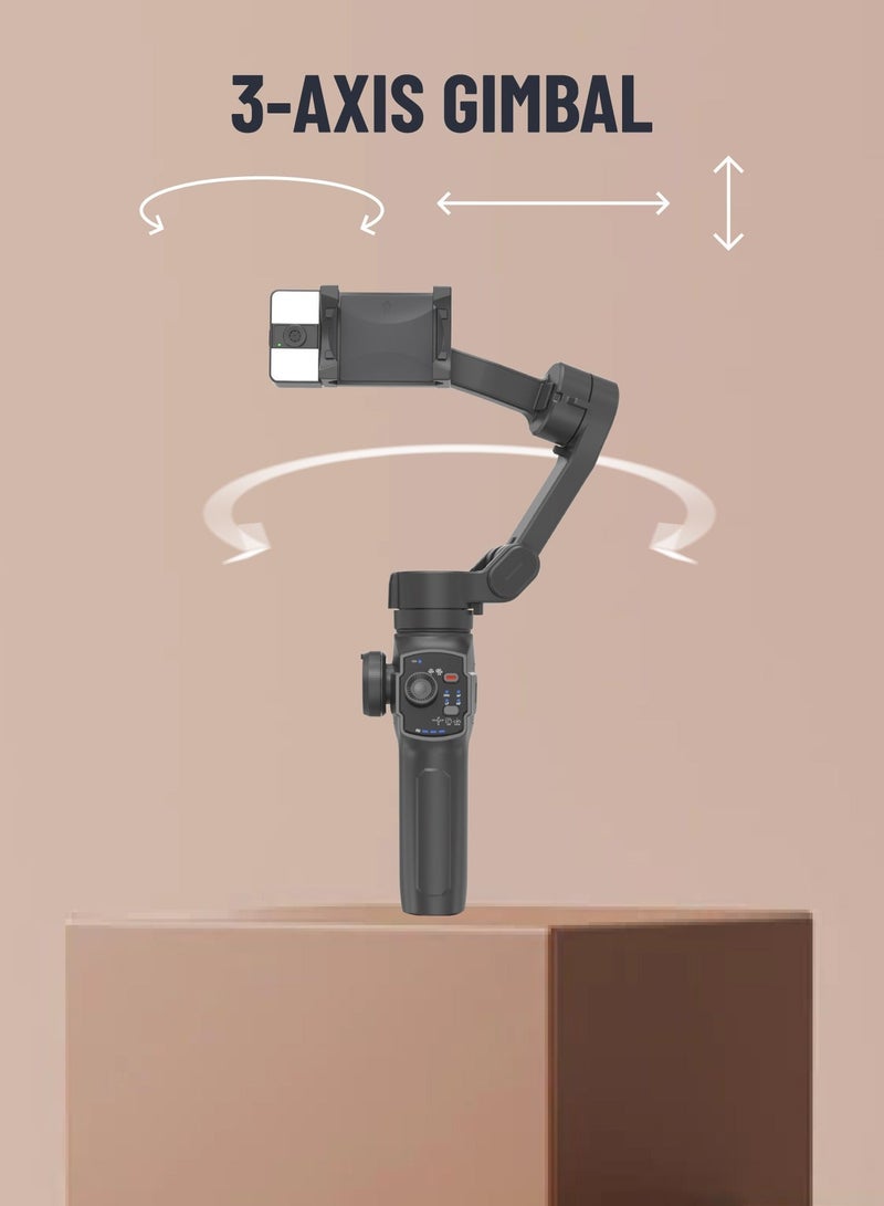 porodo 3-Axis AI Tracking Gimbal Stabilizer for Vlogging, Content Creation, Live Streaming & Travel, 2500mAh Battery, 170mm Extension Rod, Foldable Design, iOS & Android App, FPV Mode - Image 3