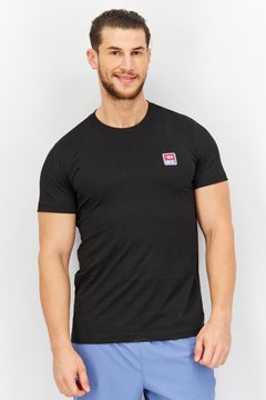DIESEL Men Crew Neck Short Sleeves Embroidered Logo T-shirt, Black  - Image 1