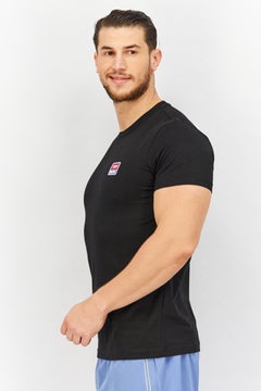 DIESEL Men Crew Neck Short Sleeves Embroidered Logo T-shirt, Black  - Image 3