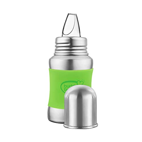 Buddsbuddy Stella Plus Neck New Born Baby Feeding Bottle made With High Grade Stainless Steel | Rust Free Feeding Bottle With Nipple | Leak Proof Baby Bottle | With Extra Spout Sipper | 180 ML | Green - Image 3