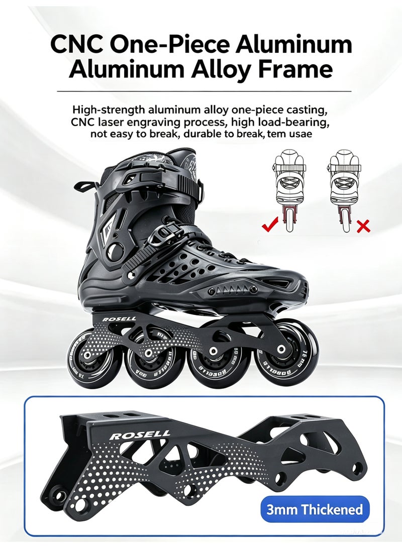 Adult Inline Skates for Men Women Teens | Comfortable Adjustable Recreational Skates Convenient Closure Entry Level - Image 5