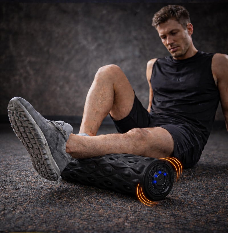 Dr.Odin Dr. Odin Waldon YC-618F Electric Vibrating Foam Yoga Roller, Massager with Wave Pattern For Pain Relief, Back Pain, Deep Tissue Massage, Physiotherapy (Black) - Image 5