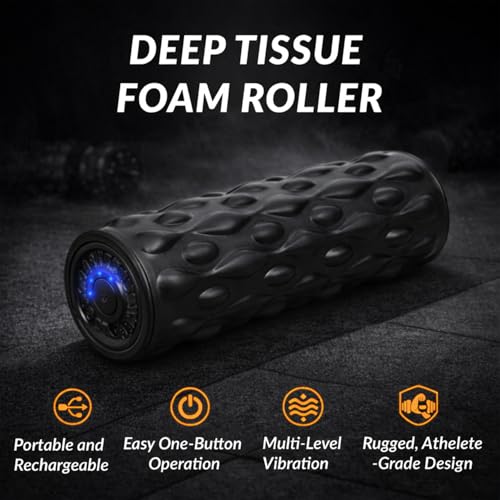 Dr.Odin Dr. Odin Waldon YC-618F Electric Vibrating Foam Yoga Roller, Massager with Wave Pattern For Pain Relief, Back Pain, Deep Tissue Massage, Physiotherapy (Black) - Image 4
