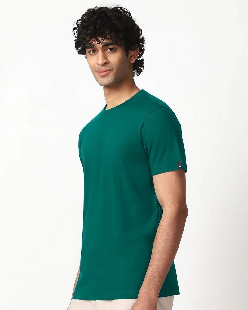 bewakoof Men's Dark Green T-shirt
