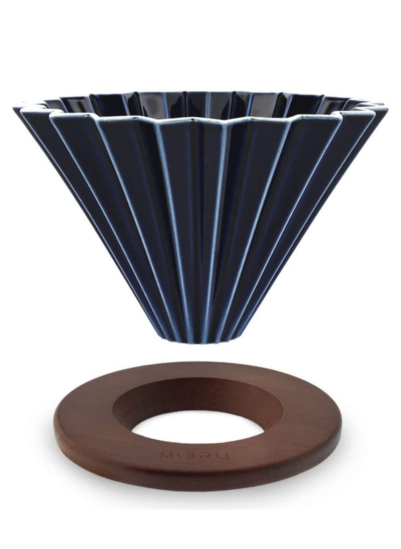 MIBRU Ceramic Coffee Dripper Origami Style Cone Filter Cup Reusable Pour Over Cafe Dripper for Home Office Restaurants 1 To 4 Cups  - Image 1
