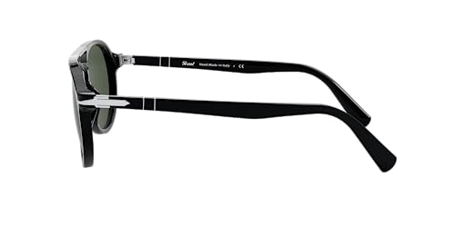 Persol Unisex PO3235S Aviator Sunglasses, Black/Green, 55 mm - Image 4