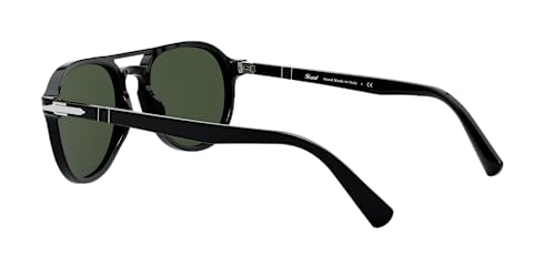 Persol Unisex PO3235S Aviator Sunglasses, Black/Green, 55 mm - Image 5