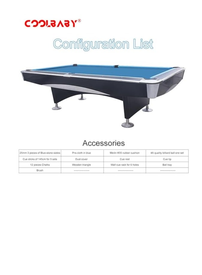 Cool Baby Style Indoor Luxury Pool Billiards Table 9ft Slate Club Pool Tables Professional Snooker & Billiard Table for Club Use Black  - Image 2