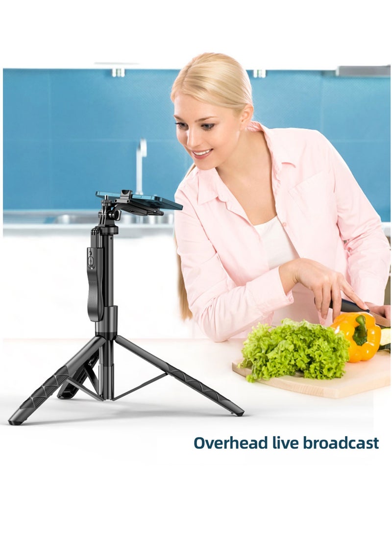 Kiboule - Selfie Stick 153 cm/60in Multi-function Selfie Stick Desktop Tripod with 6-Section Telescoping Rod 360°Rotatable Ball Head with Anti-shake Handle Phone Clip 1/4in Adapter & Remote Control - Image 1