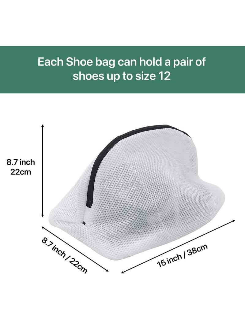 Shoe Washing Bags-Pack of 2 Reusable Mesh Shoe Laundry Bags-Shoe wash bag for Sneakers, Trainers, Running Shoes-Fit up to Size 12  - Image 2