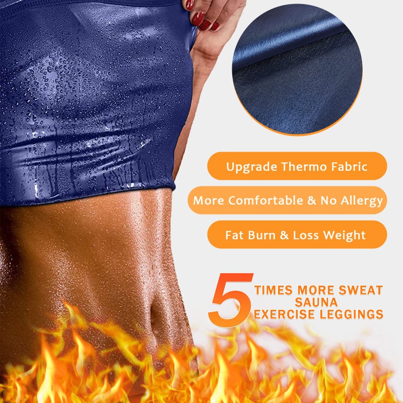 BXVX Sweat Sauna Vest for Women Weight Loss Sauna Suit Waist Trainer Workout Tank Top Shaper Plus Size Blue L/XL - Image 2