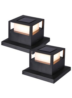 Maggift Maggift 2 Pack Solar Post Lights  20 Lumen Outdoor Warm White High Brightness Smd Led Lighting Solar Powered Cap Light  Fits 4X4  5X5 Or 6X6 Wooden Posts  Waterproof For Yard Fence Deck Or Patio  - Image 1