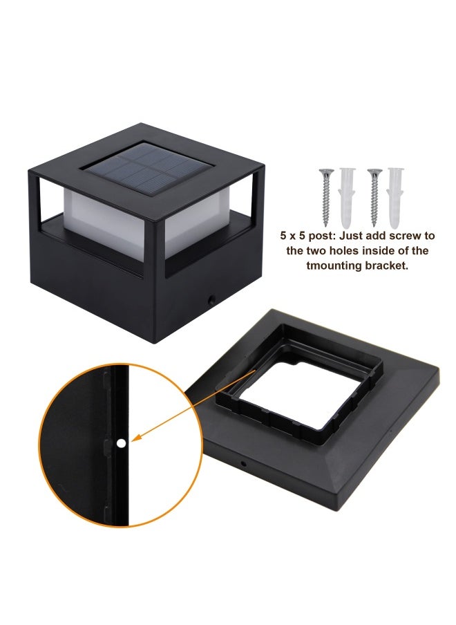 Maggift Maggift 2 Pack Solar Post Lights  20 Lumen Outdoor Warm White High Brightness Smd Led Lighting Solar Powered Cap Light  Fits 4X4  5X5 Or 6X6 Wooden Posts  Waterproof For Yard Fence Deck Or Patio  - Image 4