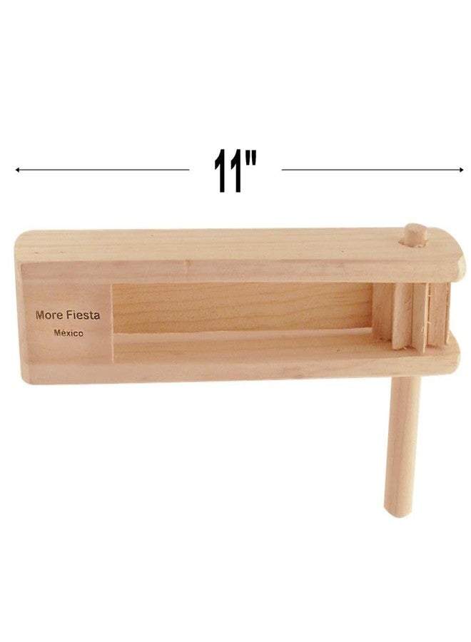 More Fiesta Large Wooden Mexican Matraca Noisemaker - 11" Long Ratchet - Image 3
