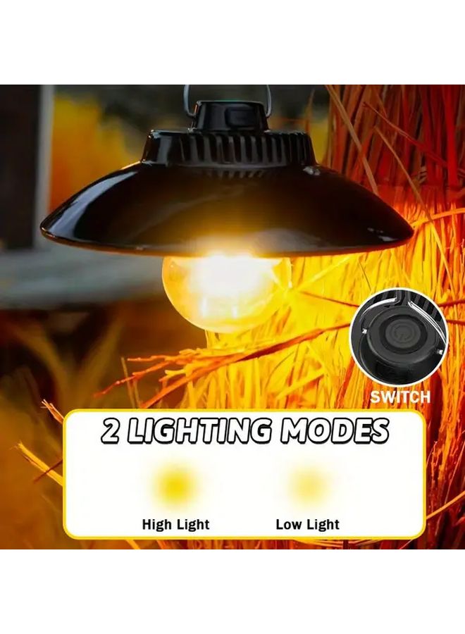 1pc Rechargeable LED Camping Lamp USB Retro Hanging Light Portable Lantern - Image 5