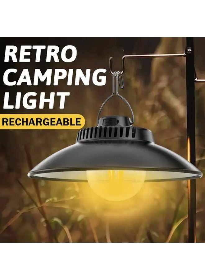 1pc Rechargeable LED Camping Lamp USB Retro Hanging Light Portable Lantern - Image 2
