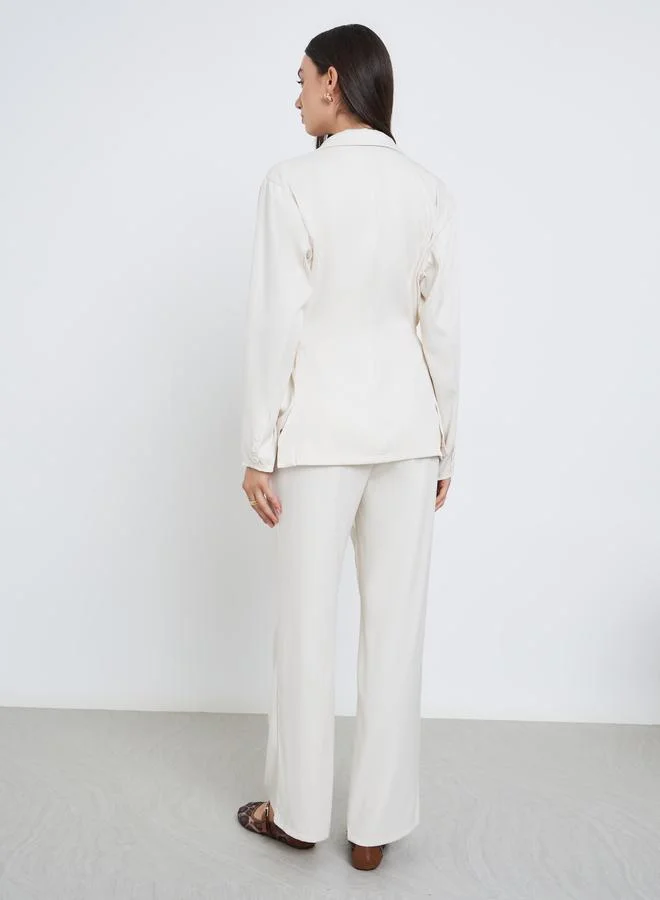 Styli  Styli Off White Casual Blazer and Trouser Co-ords for Women | Best Price UAE