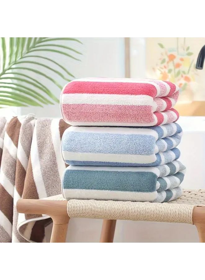 Blue Striped Quick Dry Towel Multipurpose for Beach Bathroom Camping Dormitory - Image 4
