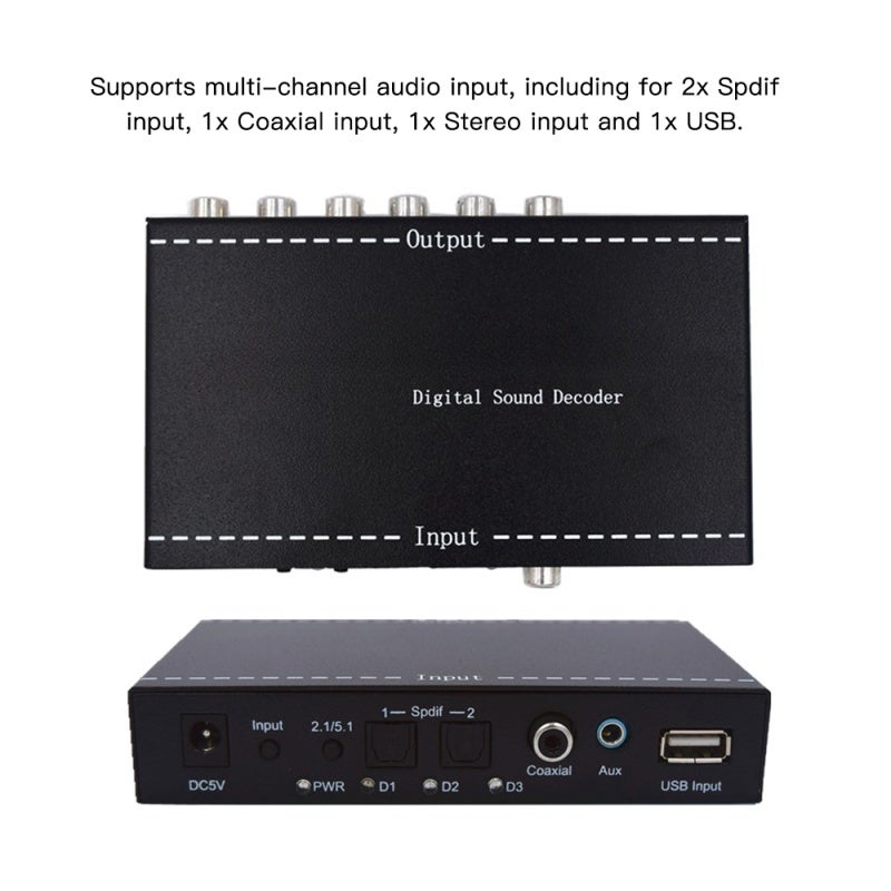 NK-A6L معدل صوت رقمي لمعدات الصوت 5.1 مع مخرج صوت 3.5 مم كبديل لدولبي ديجيتال AC-3 و DTS بغوطة بريطانية - Image 5