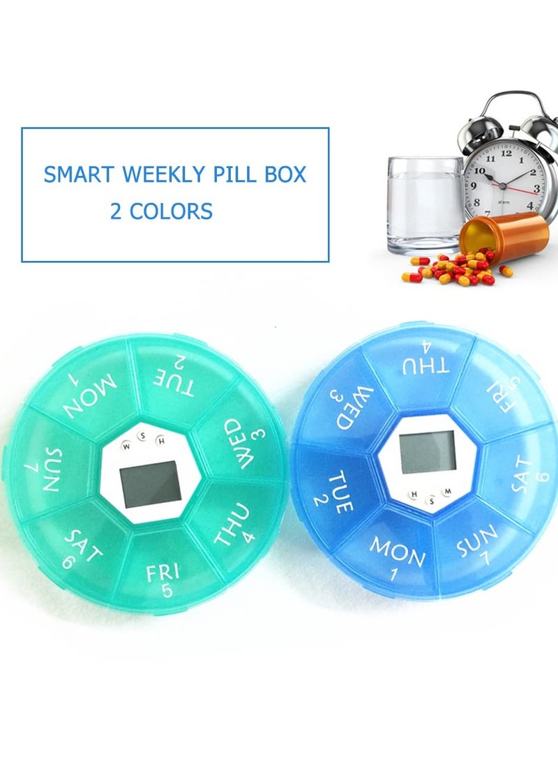 SYOSI Weekly Pill Dispenser with Reminder Alarm, 7-Day Pill Box Portable Pill Organizer Daily Medication Reminder Medication Organizer Weekly Health Management Aid Medication Planner Alarm for Elderly - Image 3