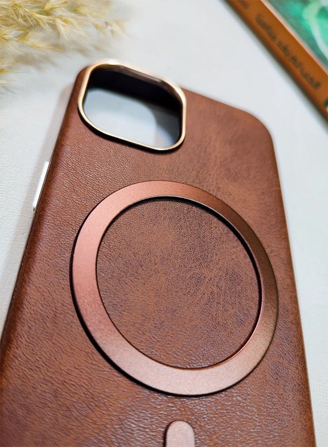 جراب جلد متوافق مع هاتف ايفون 11، يدعم الشحن اللاسلكي ماج سيف، غطاء مقاوم للصدمات، مصنوع من الجلد الفاخر يكتسب مظهرًا طبيعيًا بمرور الوقت، واقي الكاميرا المرتفع يحمي مجموعة العدسات، مع بطانة داخلية، لهاتف ايفون 11 - بنى - Image 4