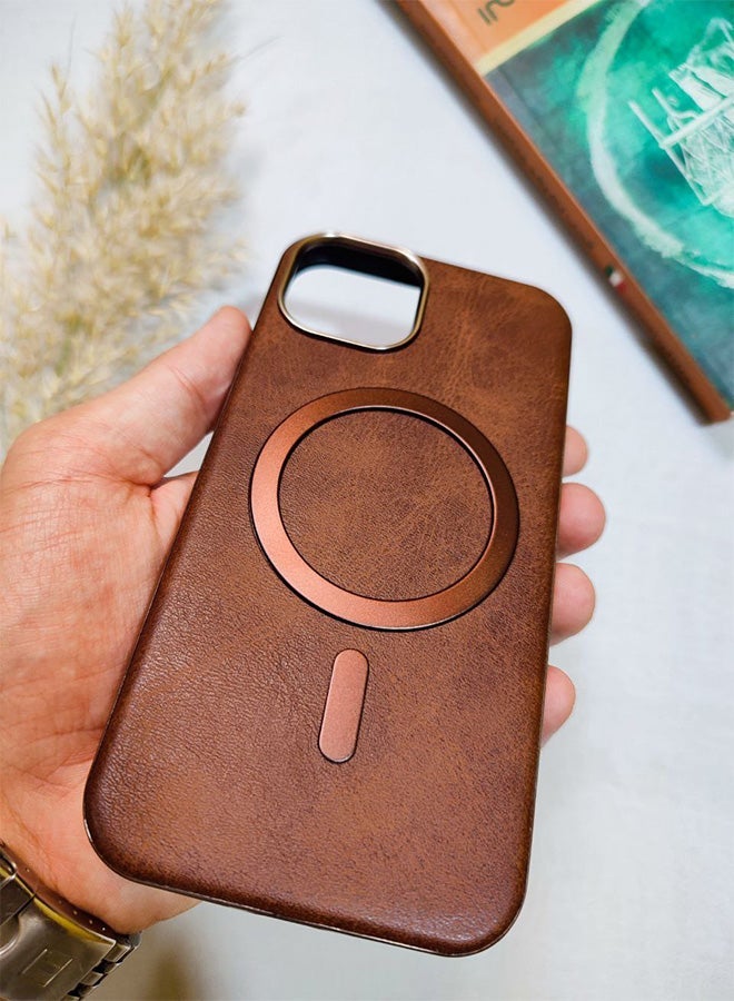 جراب جلد متوافق مع هاتف ايفون 11، يدعم الشحن اللاسلكي ماج سيف، غطاء مقاوم للصدمات، مصنوع من الجلد الفاخر يكتسب مظهرًا طبيعيًا بمرور الوقت، واقي الكاميرا المرتفع يحمي مجموعة العدسات، مع بطانة داخلية، لهاتف ايفون 11 - بنى - Image 3