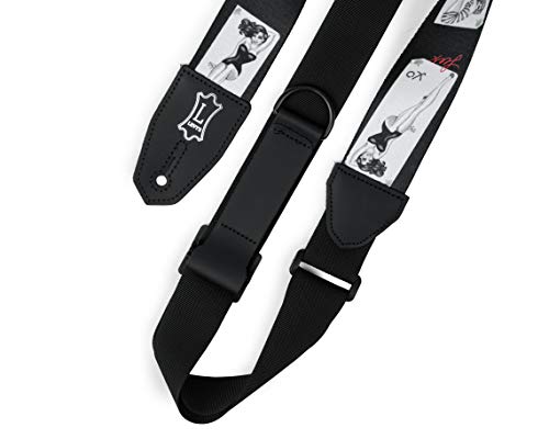 Levy's Levys Leathers Right Height 2 Polyester Guitar Strap with RipChord Quick Adjustment Technology PinUp Motif MPRH72 - Image 3