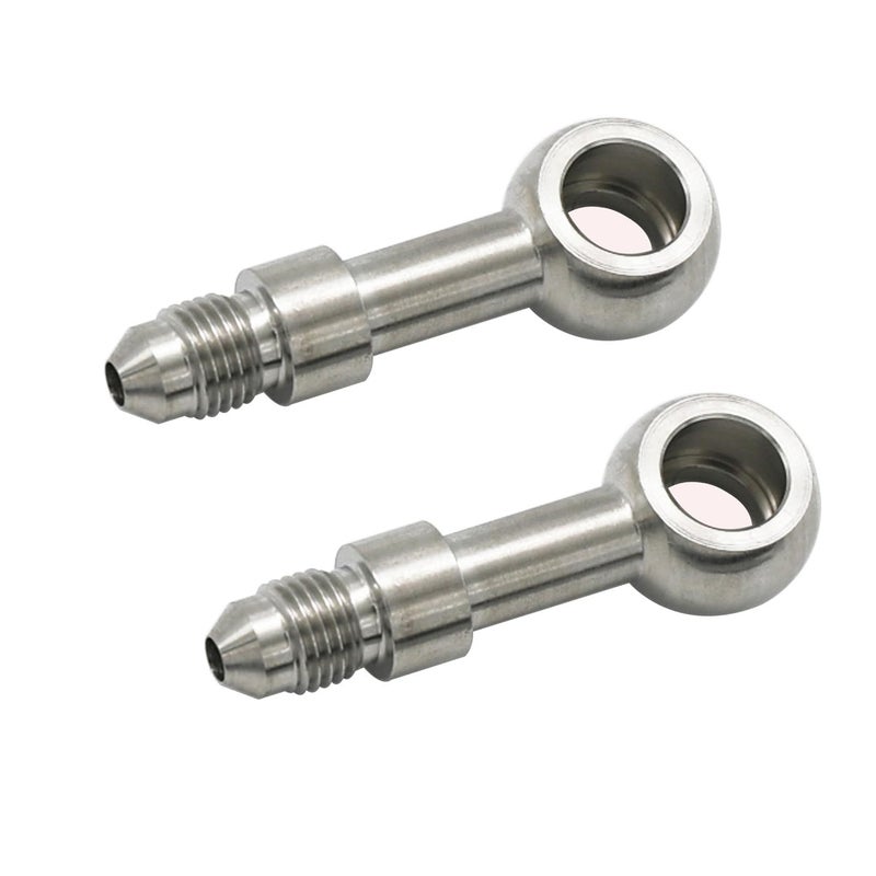 KRD PERFORMANCE Stainless Steel Straight 102mm M10 Banjo Eye Hole Diameter to 3AN Male Brake Clutch Fitting for AN3 PTFE Brake Hose Line 2 PCS - Image 2
