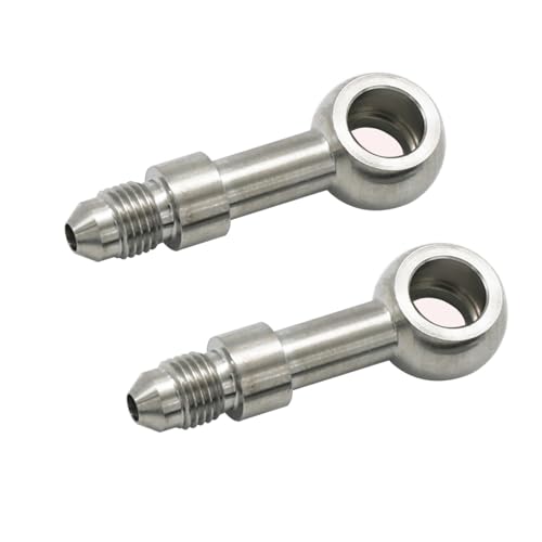 KRD PERFORMANCE Stainless Steel Straight 102mm M10 Banjo Eye Hole Diameter to 3AN Male Brake Clutch Fitting for AN3 PTFE Brake Hose Line 2 PCS - Image 1