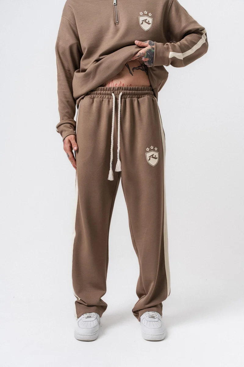 ريسباير بنطلون رياضي رجالي واسع (Baggy) من المودال (Modal) بتفاصيل شريط لون فيزون (Mink)