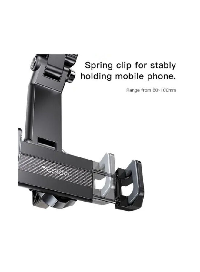 Yesido Sun Visor Car / Phone Holder, Universal Clip, 360 Degree Adjustable, Rearview Mirror Cradle, 4-6.7 Inch Clamp, Non Slip Thickened Silicone Pad, Black | C194 - Image 2