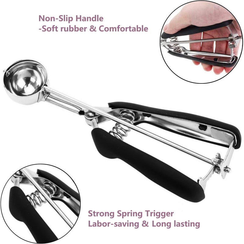 OSHLANT Ice Cream Scoop, 18/8 Stainless Steel Cookie Scoop, Cookie Scoops for Baking, 1.5 Tbsp/ 23ml/ 0.7 oz Cookie Dough Scoop, Ice Cream Scooper with Trigger Release, Cookie Scooper for Baking - Image 3