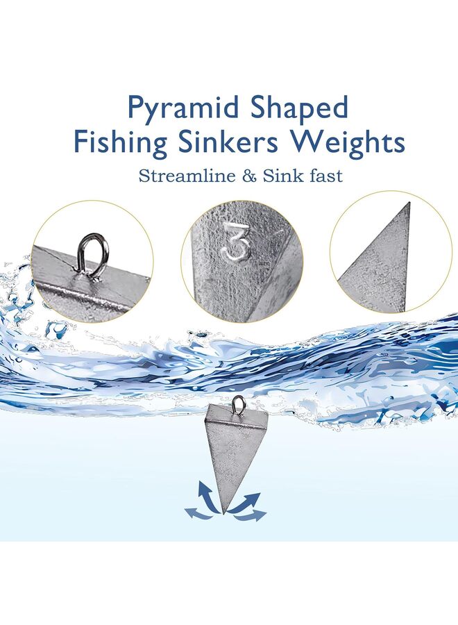 Generic 4 PCS Fishing Weights Sinkers, 6oz Split Shot Fishing Weights Fishing Tackle Tungsten Weights Split Pyramid, Saltwater for Saltwater Surf Fishing Gear Tackle - Image 2